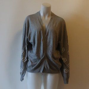 27 Miles Gray Design Open Cardigan Sweater S *